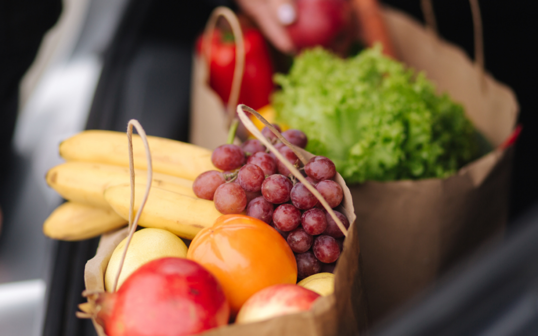 photo of groceries with fresh fruit