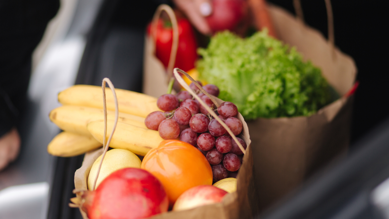 photo of groceries with fresh fruit